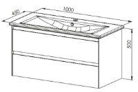 Шкаф с умывальником Martat Rino 100 Oak/Anthracite (17414) фото №3 — интернет-магазин Desire.md