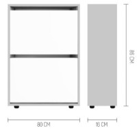 Обувница Mobildor-Lux Leo Slim 80 (86x80x16) Wenge/White фото №4 — интернет-магазин Desire.md