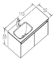 Шкаф с умывальником Orka Lisbon 110 White Matt (03410) фото №3 — интернет-магазин Desire.md