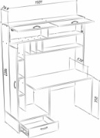 Masa de birou ML-Mobila ML-1 Stânga Light Antracit/Stejar Craft Alb imaginea #2 — magazin online Desire.md