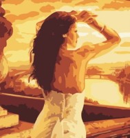 Картина по номерам PRC Domna în Rochie Albă 30x40cm 003789