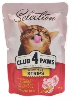 Влажный корм для кошек Club 4 Paws Selection Strips Turkey 0.08kg 12pcs фото №1 — интернет-магазин Desire.md