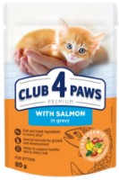Hrană umedă pentru pisici Клуб4лапы Kittens Salmon in Gravy 0.08kg 24pcs
