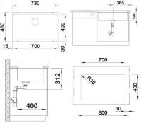 Кухонная мойка Blanco Subline 700-U (523446) фото №3 — интернет-магазин Desire.md