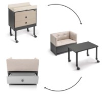 Стол для пеленания Cam 2in1 Growi Beige/Graphite (C261) фото №4 — интернет-магазин Desire.md