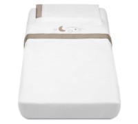 Детское постельное белье Cam Teddy bear on the moon 3pcs Beige/White (G249)