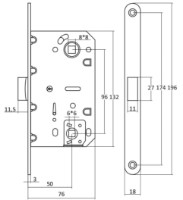 Дверной замок Kedr Class 410B-S Kevlar WC Black Gloss фото №2 — интернет-магазин Desire.md