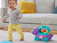 Jucarie de impins si tras Fisher Price Poppin Triceratops (HNR53) imaginea #5 — magazin online Desire.md