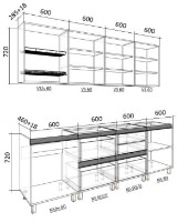Bucătărie Bafimob Gola-2 Glass (High Gloss) 2.4m White/Grey/Green imaginea #2 — magazin online Desire.md