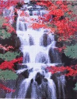 Pictura cu diamante după numere Strateg Водопад между ярких деревий (HX333)