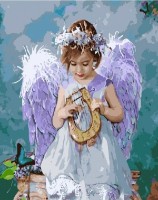 Картина по номерам Strateg Девочка ангел (VA-1982)