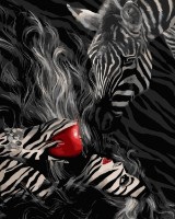 Картина по номерам Strateg Девушка и зебра (VA-3426)