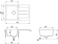 Кухонная мойка Aquasanita Helika Tesa SQT101 Grafit фото №2 — интернет-магазин Desire.md