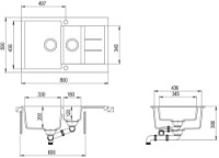 Кухонная мойка Aquasanita Helika Tesa SQT151 Grafit фото №2 — интернет-магазин Desire.md