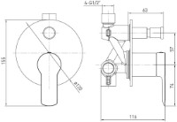 Смеситель для ванны VOLLE Libra (1521.030204) фото №2 — интернет-магазин Desire.md