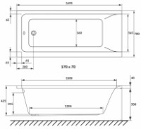 Ванна VOLLE Solo (1210.001770) фото №2 — интернет-магазин Desire.md