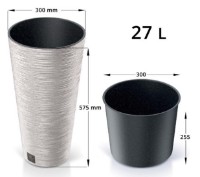 Цветочный горшок Prosperplast Furu Slim ECO Wood DFRH300W-S449W фото №2 — интернет-магазин Desire.md