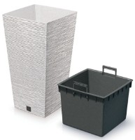 Цветочный горшок Prosperplast Furu Square ECO Wood (DFSH240W-S449W) фото №2 — интернет-магазин Desire.md