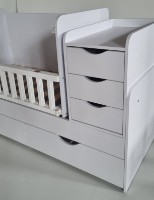 Pătuţ Eucalyptus Larry Premium Transformer White/Gray (DS-1002) imaginea #3 — magazin online Desire.md