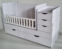 Pătuţ Eucalyptus Larry Premium Transformer White/Gray (DS-1002) imaginea #4 — magazin online Desire.md