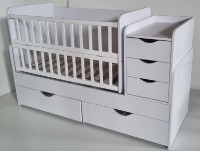 Pătuţ Eucalyptus Larry Premium Transformer White/Gray (DS-1002) imaginea #5 — magazin online Desire.md