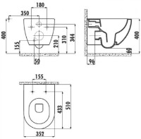 Унитаз Creavit Free FE322-11CB/KC0903.02.00 RimOFF фото №4 — интернет-магазин Desire.md