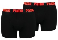Сhiloţi pentru bărbați Puma Basic Boxer 2P Black Ultra Orange Combo S