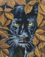 Pictura cu diamante după numere Strateg Пантера в листьях (HX452)