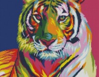 Алмазная картина по номерам Strateg Поп арт тигр (FA40658)