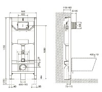 Rezervor WC îngropat cu cadru Imprese i-Frame i9120