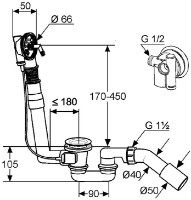 Сифон для ванны Kludi Rotexa (2131500-00) фото №2 — интернет-магазин Desire.md