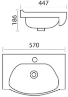 Умывальник Easil Roberto 55cm CAB4001-55 фото №2 — интернет-магазин Desire.md