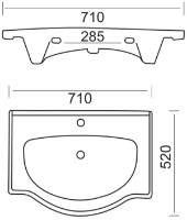 Умывальник Easil Tempo 70cm CAB4004-70 фото №2 — интернет-магазин Desire.md
