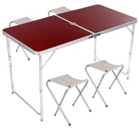 Masa și scaune pliante pentru camping 4Life Travel Set Cherry  