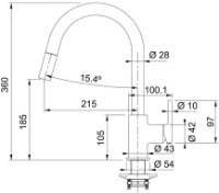 Смеситель для кухни Franke Lina Matte Black (115.0626.053) фото №2 — интернет-магазин Desire.md