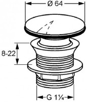 Донный клапан Kludi Click-Clack (1042205-00) фото №2 — интернет-магазин Desire.md