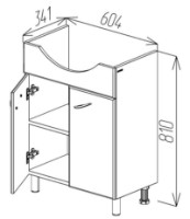 Шкаф под умывальник Bayro Dalas Alba 650 (110181) фото №6 — интернет-магазин Desire.md