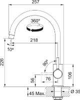 Смеситель для кухни Franke Lina J Chrome (115.0693.228) фото №2 — интернет-магазин Desire.md