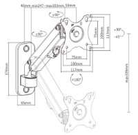 Кронштейн для монитора Gembird MA-WA1-01 фото №2 — интернет-магазин Desire.md