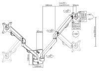 Кронштейн для монитора Gembird MA-WA2-01 фото №2 — интернет-магазин Desire.md