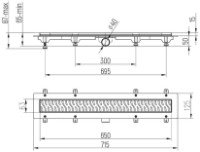 Rigolă de duș Chudej Harmony Black 650x60mm Black (CH650HC) imaginea #2 — magazin online Desire.md