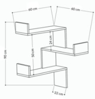 Навесная полка Showdeko Luksa Bookcase (M.KT.01.12704.6) фото №2 — интернет-магазин Desire.md