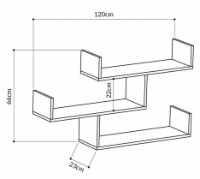 Raft de perete Showdeko Tibet Bookcase (M.KT.01.11043.15) imaginea #3 — magazin online Desire.md