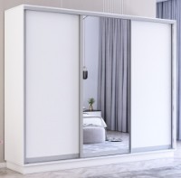 Dulap cu uşi glisante Mobildor-Lux Fox Chipboard/Mirror 270x220 White (fox6383)