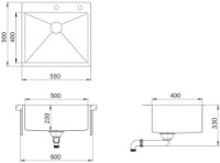 Кухонная мойка SanDonna HD5550 Black фото №2 — интернет-магазин Desire.md