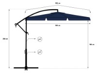 Umbrelă de gradină FunFit 300cm Blue (3052) imaginea #8 — magazin online Desire.md