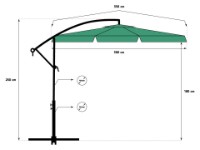 Зонт садовый FunFit 300cm Green (3053)