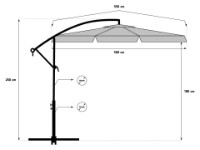 Umbrelă de gradină FunFit 300cm Grey (3054) imaginea #12 — magazin online Desire.md