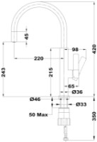 Смеситель для кухни Teka FOT 995 Chrome/Black фото №2 — интернет-магазин Desire.md