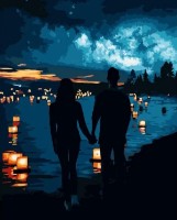 Картина по номерам Strateg Влюблённые у воды (VA-3571)